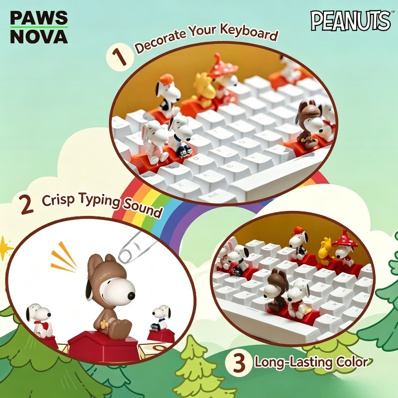 Snoopy Keycap Blind Box Anime  - Anime Merchandise Box Set ulasan dan harga