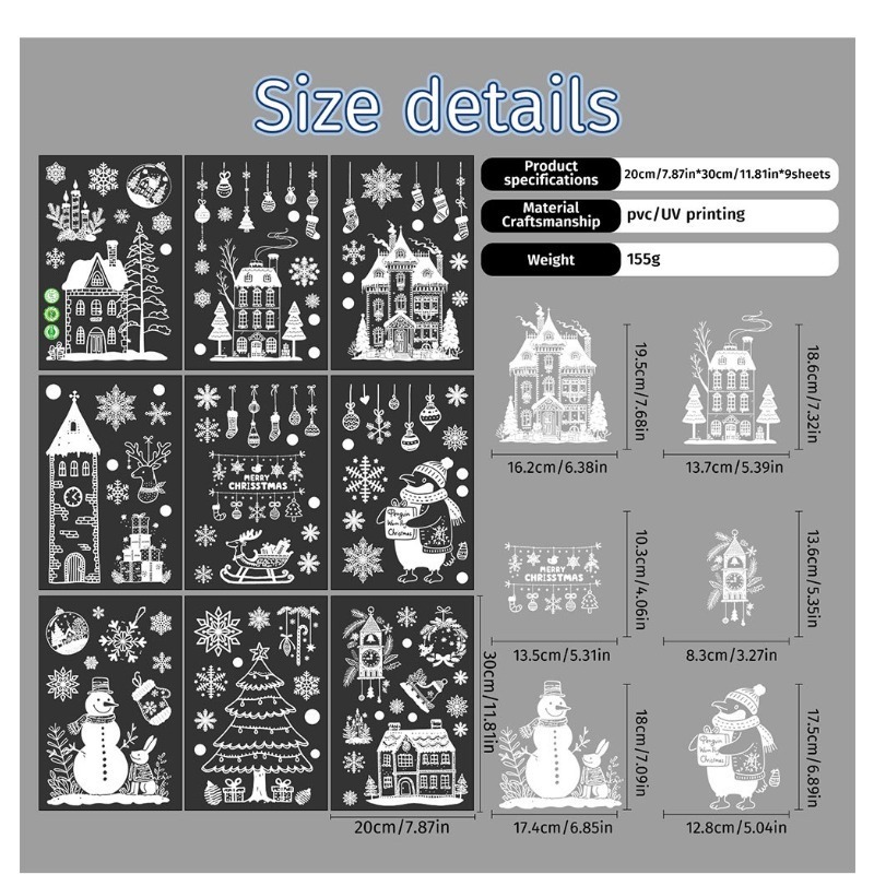 9 Sheets/set of New Christmas  - Sticker Sheet Set ulasan dan harga