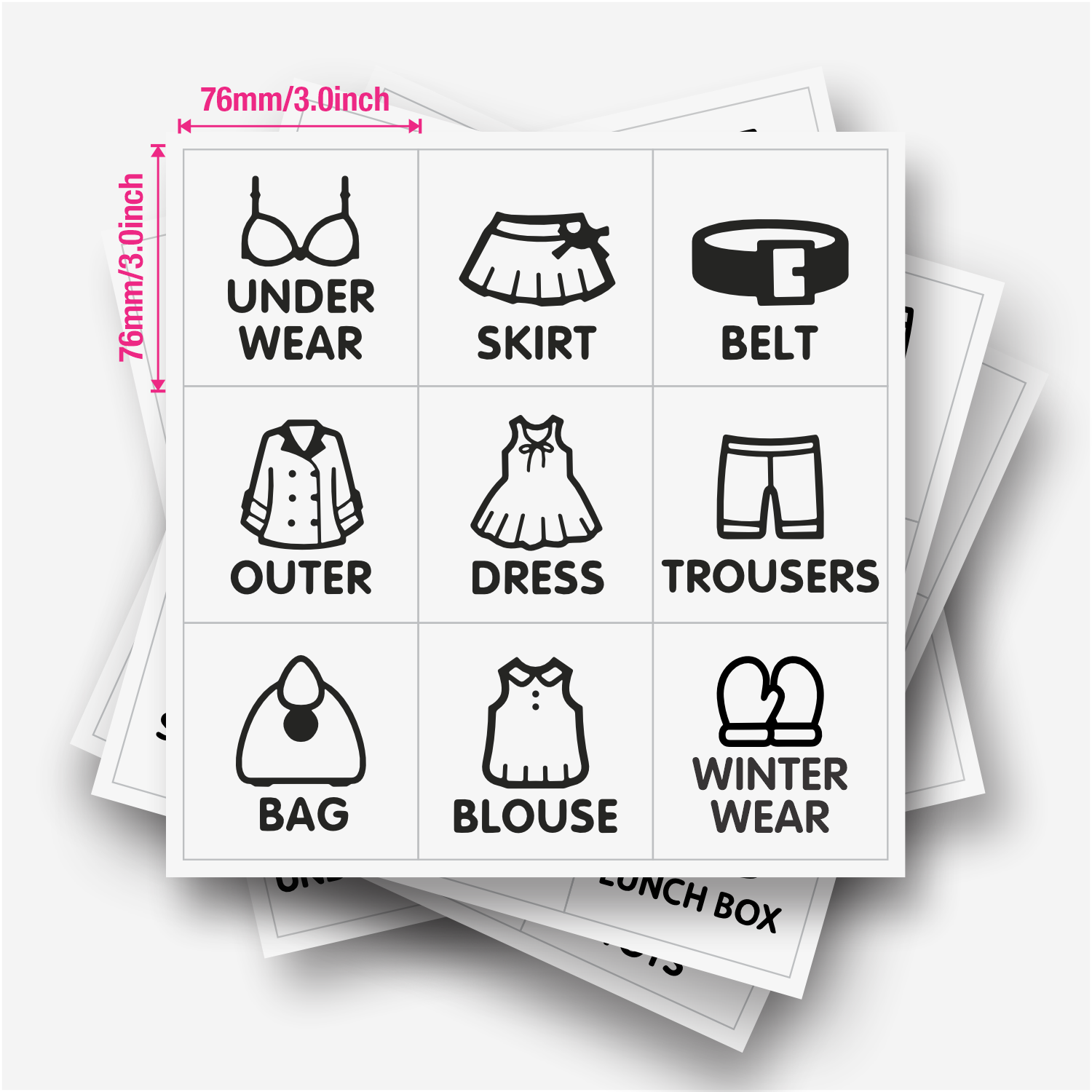 9 pcs/Sheet, Wardrobe Organize - Sticker Sheet Set ulasan dan harga